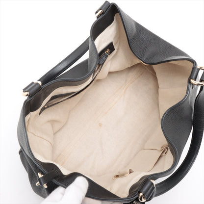 Soho Medium Leder Hobo Schultertasche Schwarz 