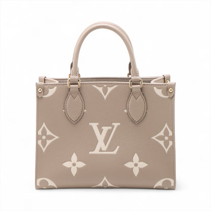 Onthego PM Cuir de veau grainé Empreinte Tote Sac porté épaule Giant Empreinte 