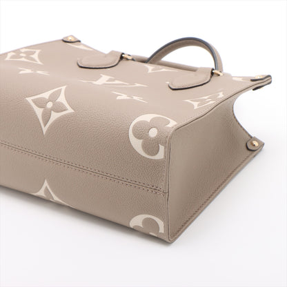 Onthego PM Cuir de veau grainé Empreinte Tote Sac porté épaule Giant Empreinte 