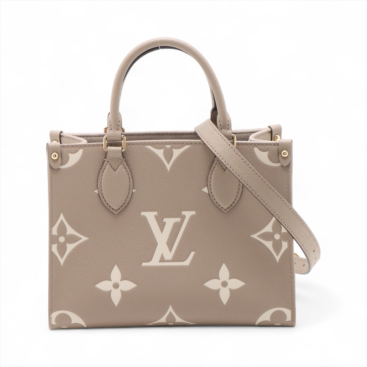 Onthego PM Cuir de veau grainé Empreinte Tote Sac porté épaule Giant Empreinte 