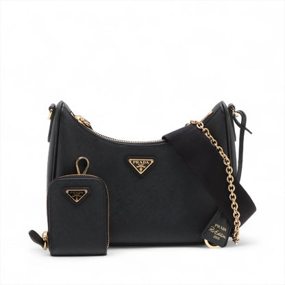Re-Edition 2005 Leather Pouch Crossbody Black 