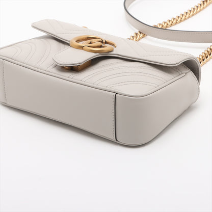 GG Marmont Small Leather Chevron Flap Shoulder Bag Beige