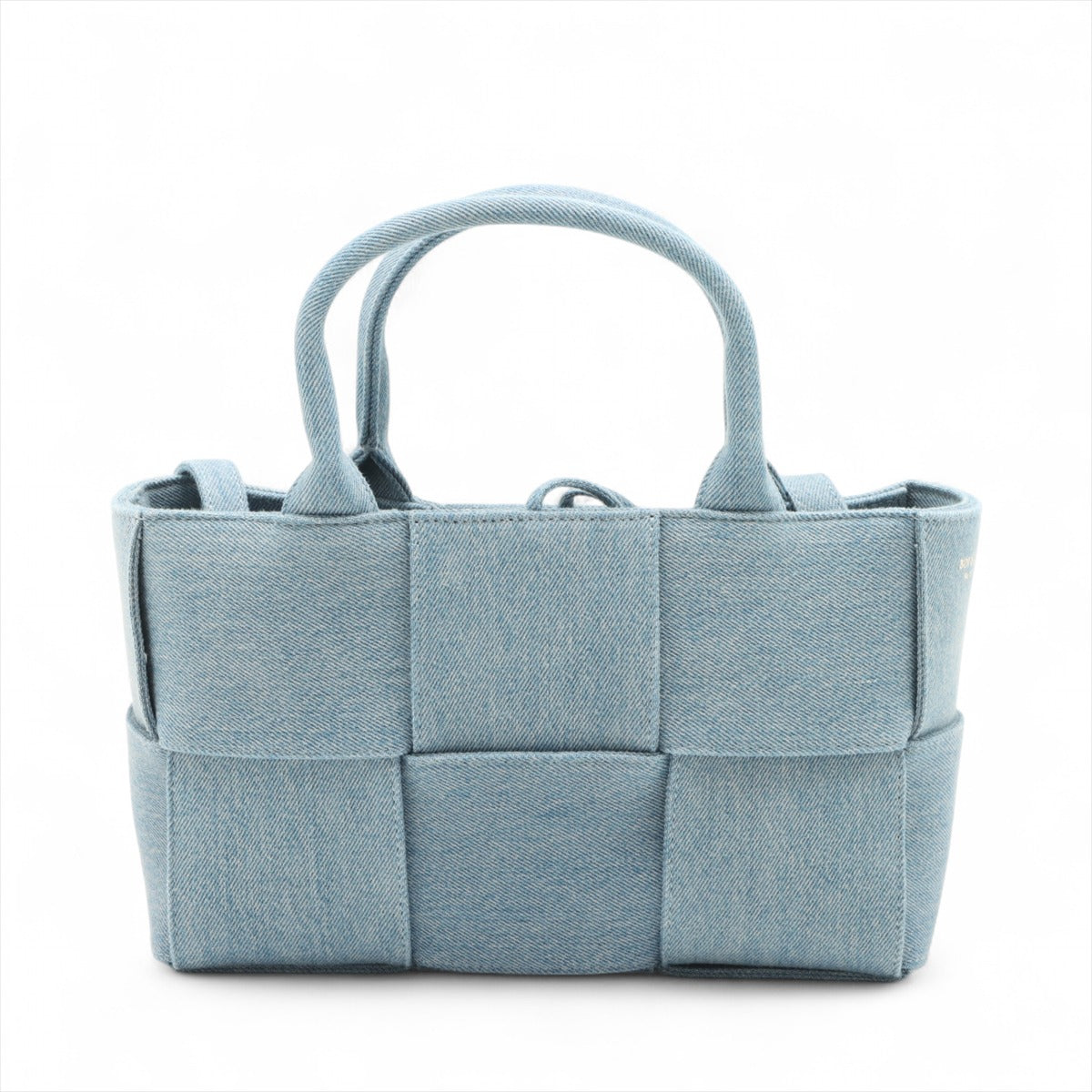 The Arco Mini Denim Maxi Intrecciato Tote Shoulder Bag