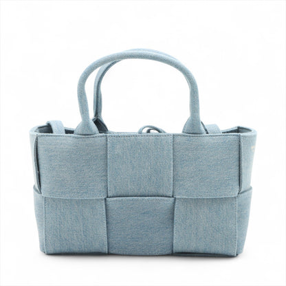 The Arco Mini Denim Maxi Intrecciato Tote Shoulder Bag