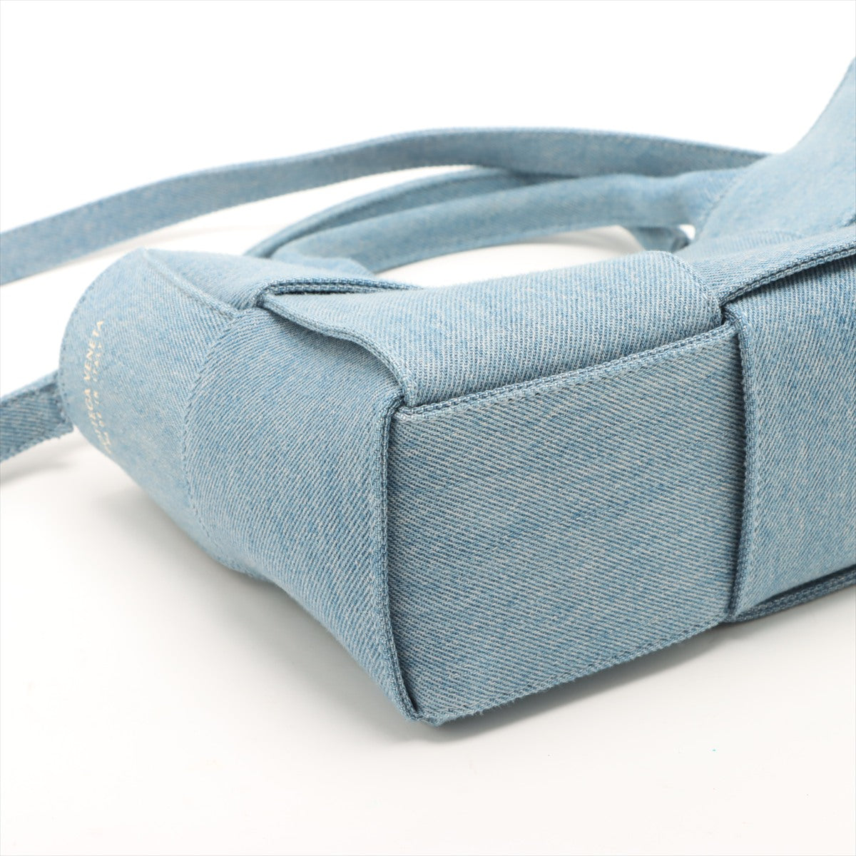 The Arco Mini Denim Maxi Intrecciato Tote Shoulder Bag