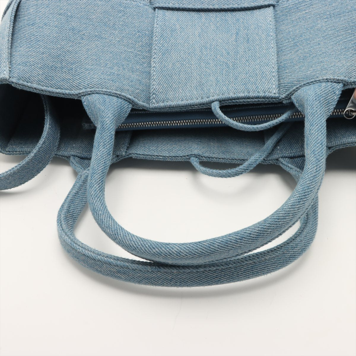 The Arco Mini Denim Maxi Intrecciato Tote Shoulder Bag