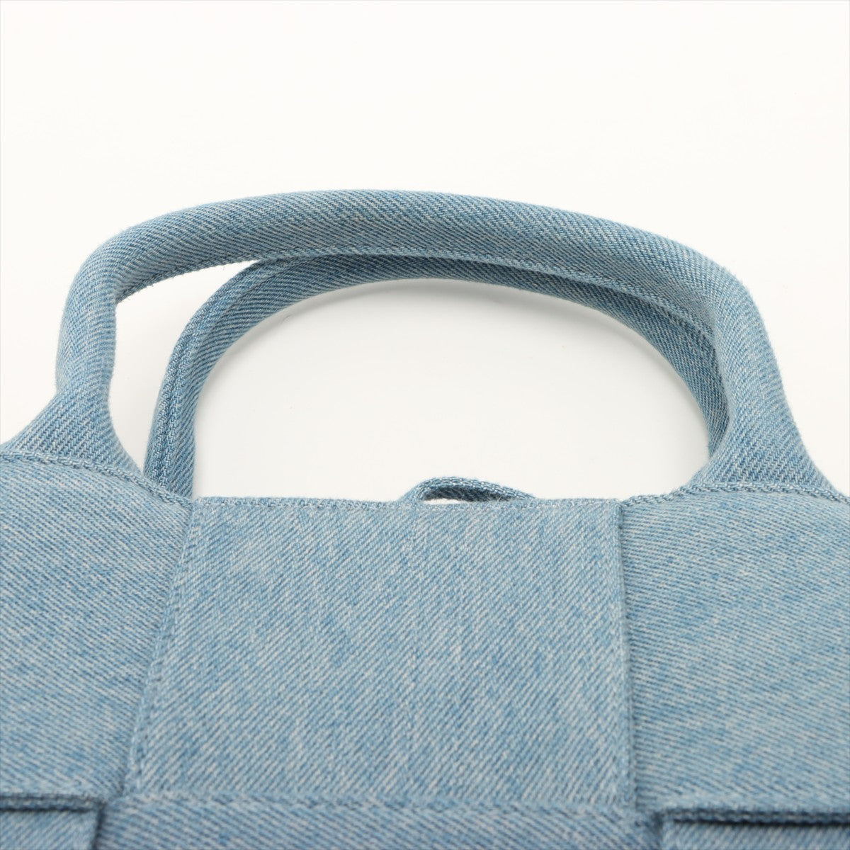 The Arco Mini Denim Maxi Intrecciato Tote Shoulder Bag