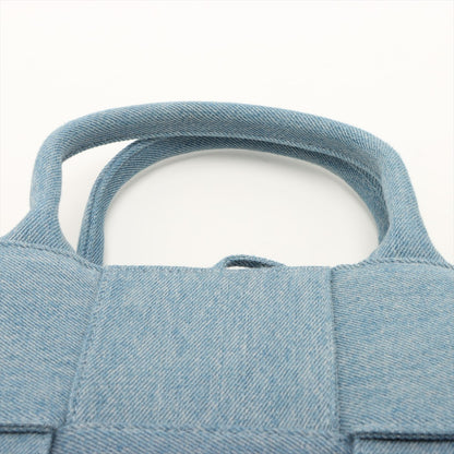 The Arco Mini Denim Maxi Intrecciato Tote Shoulder Bag