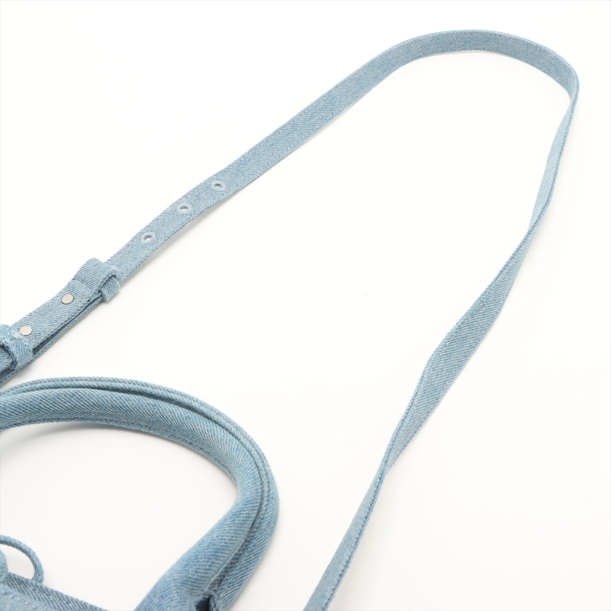 The Arco Mini Denim Maxi Intrecciato Tote Shoulder Bag