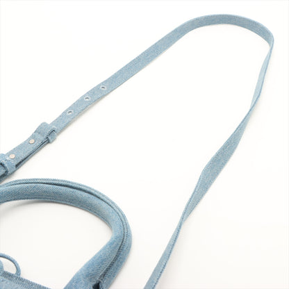 The Arco Mini Denim Maxi Intrecciato Tote Shoulder Bag