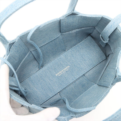 The Arco Mini Denim Maxi Intrecciato Tote Shoulder Bag