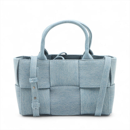 The Arco Mini Denim Maxi Intrecciato Tote Shoulder Bag