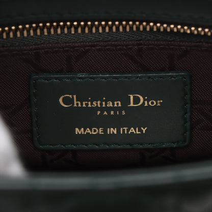Lady Dior Small Lambskin Leather Cannage No Strap Tote Handbag Military Green