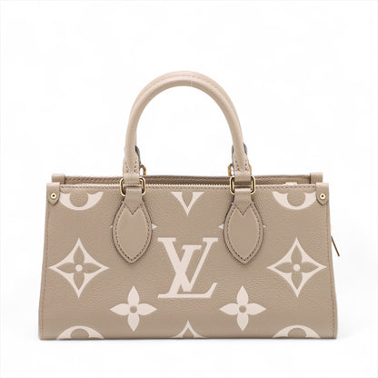 Onthego Leder East West Empreinte Tote Handtasche Taupe 
