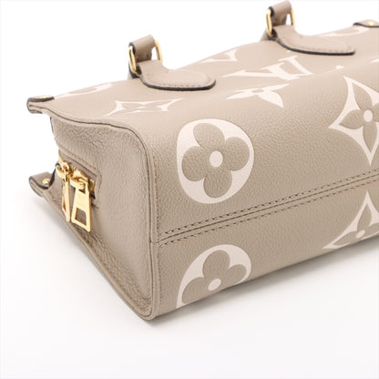 Onthego Leder East West Empreinte Tote Handtasche Taupe 