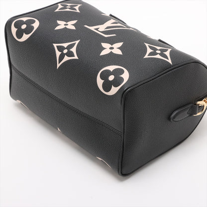 Speedy 25 Bandoulière Empreinte Leather Trunk Bag Black