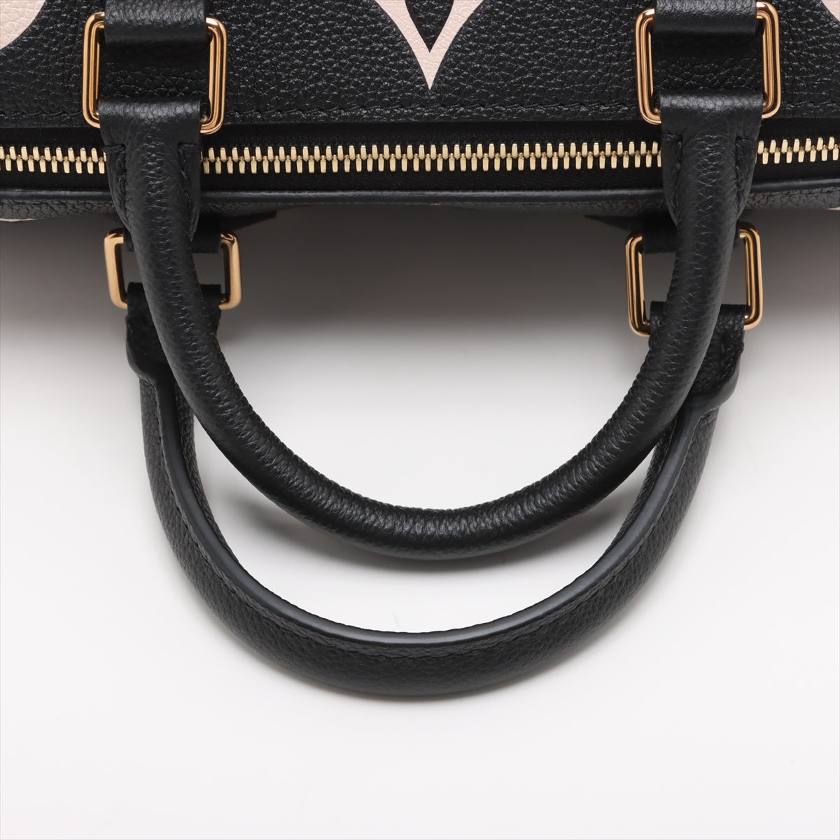 Speedy 25 Bandoulière Empreinte Leather Trunk Bag Black