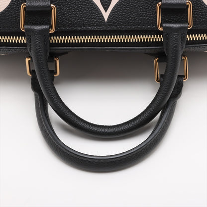 Speedy 25 Bandoulière Empreinte Leather Trunk Bag Black