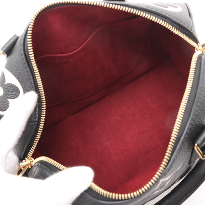 Speedy 25 Bandoulière Empreinte Leather Trunk Bag Black