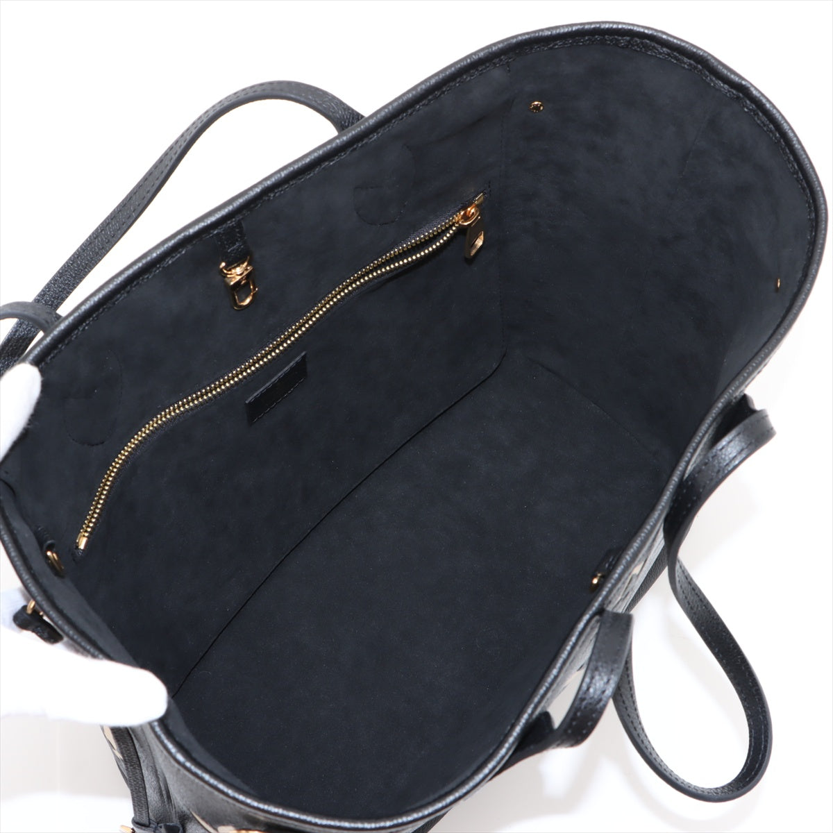 Neverfull MM Leather Empreinte Shopper Shoulder Bag Black