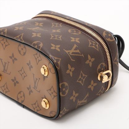 Vanity Leather Monogram Reverse Top-handle Handbag Brown