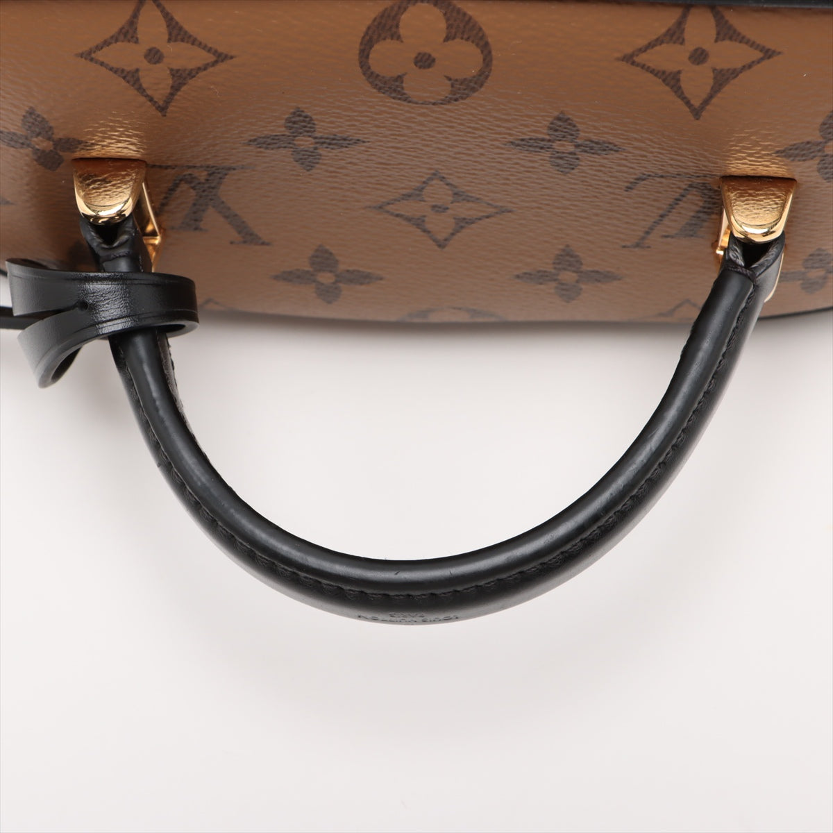 Vanity Leather Monogram Reverse Top-handle Handbag Brown