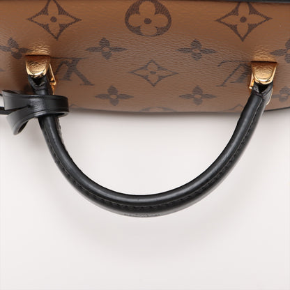 Vanity Leather Monogram Reverse Top-handle Handbag Brown