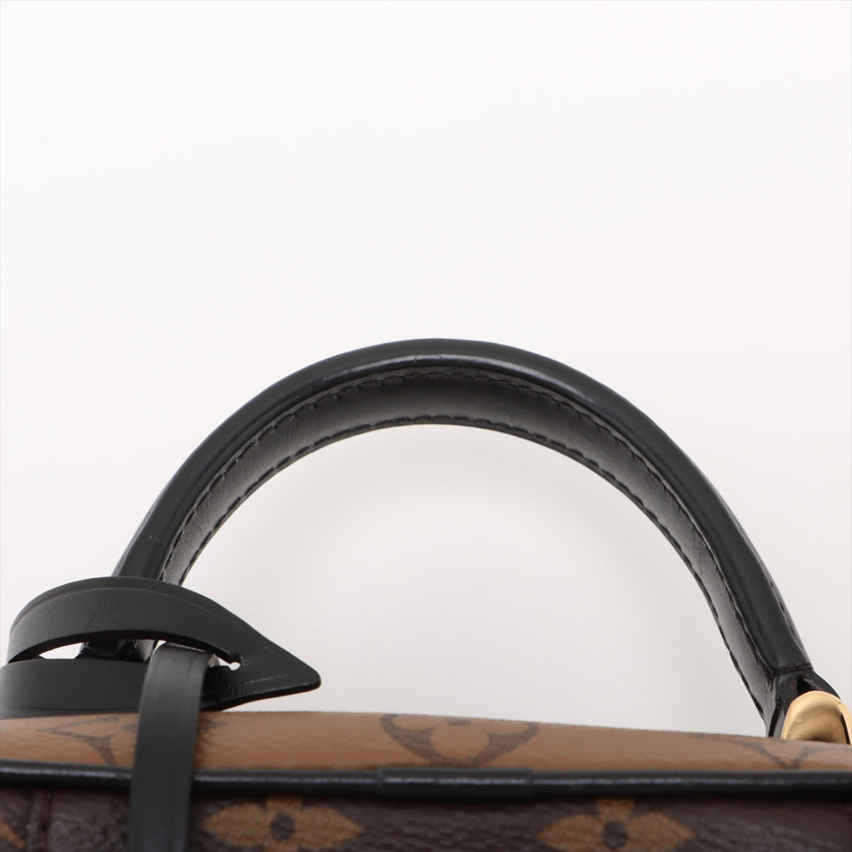 Vanity Leather Monogram Reverse Top-handle Handbag Brown