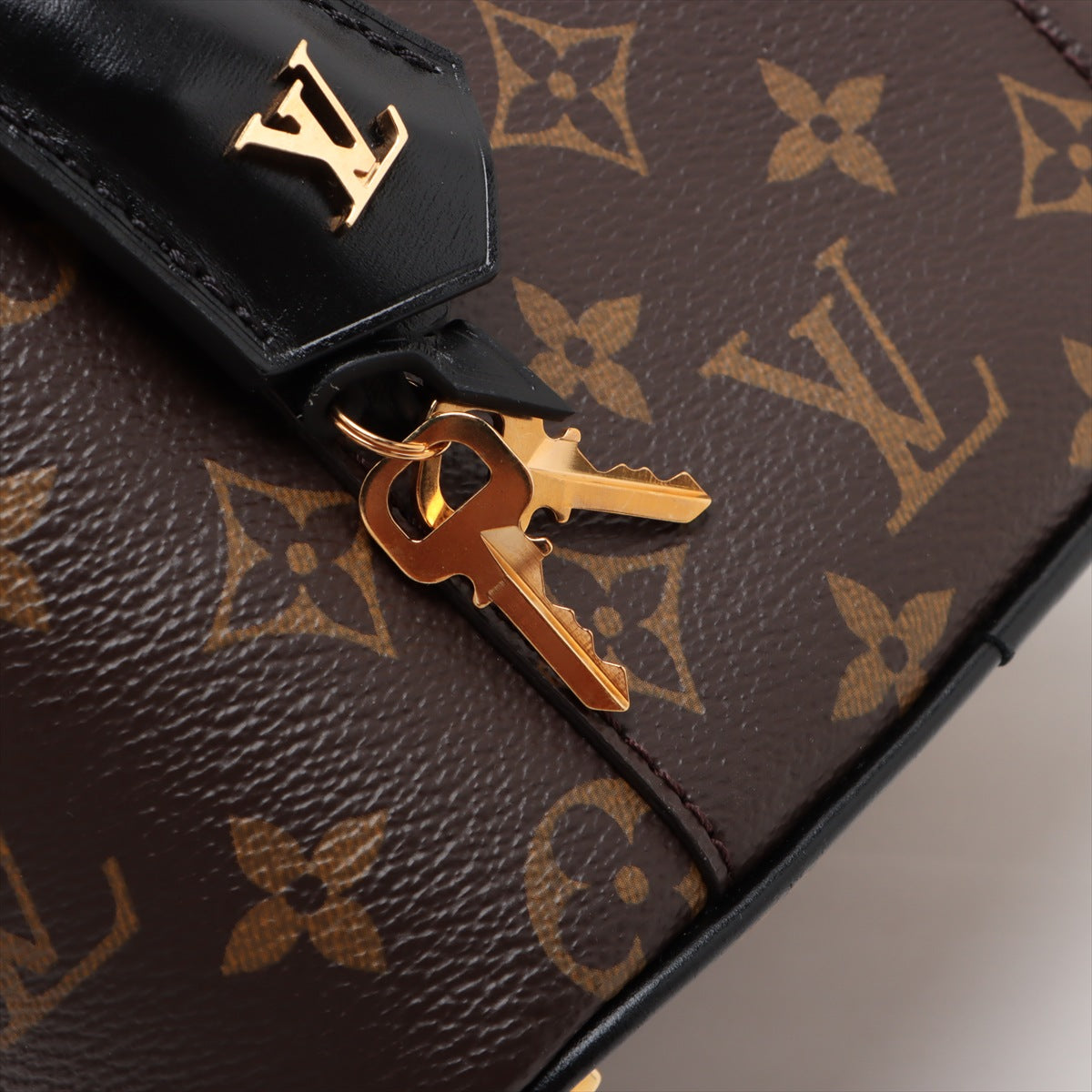 Vanity Leather Monogram Reverse Top-handle Handbag Brown