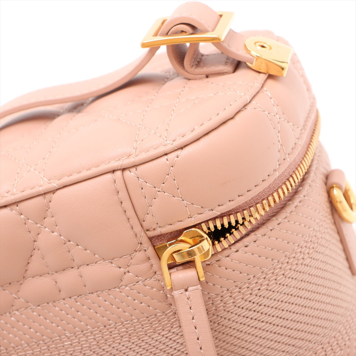Vanity Case Canvas Cannage 2-Way Handbag Pink