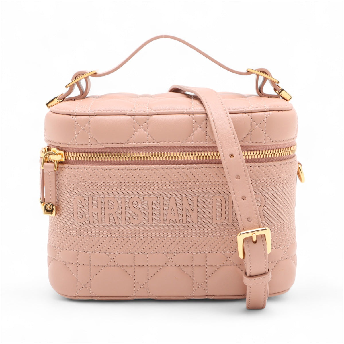 Vanity Case Canvas Cannage 2-Way Handbag Pink