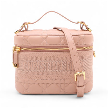 Vanity Case Canvas Cannage 2-Way Handbag Pink