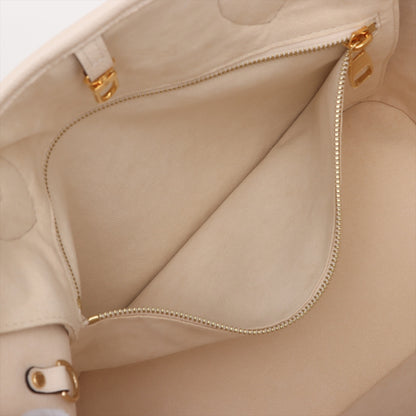 Neverfull MM Leather Empreinte Shopper Shoulder Bag White