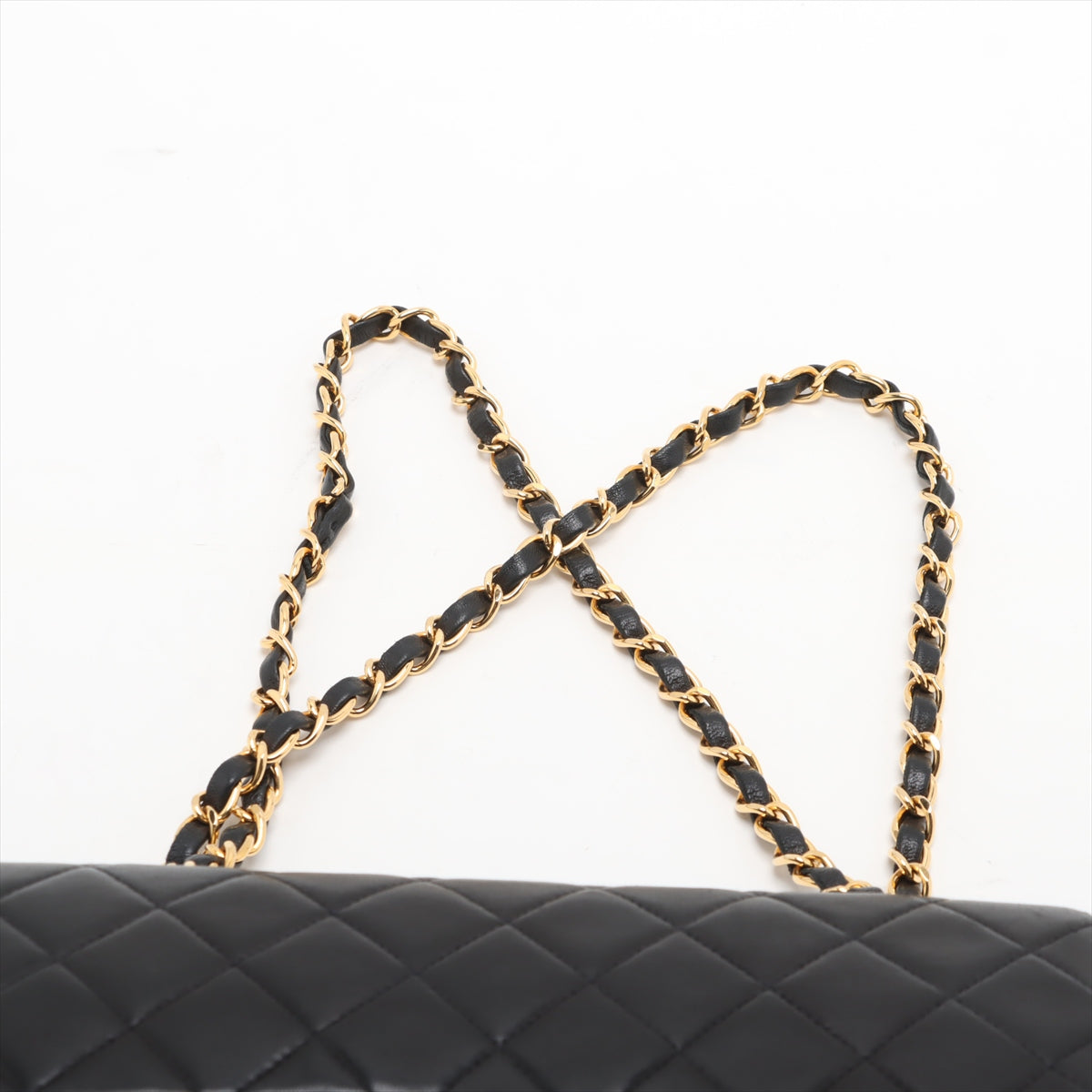 Vintage Classic Double Flap Small Lambskin Leather Matelassè Shoulder Bag Black