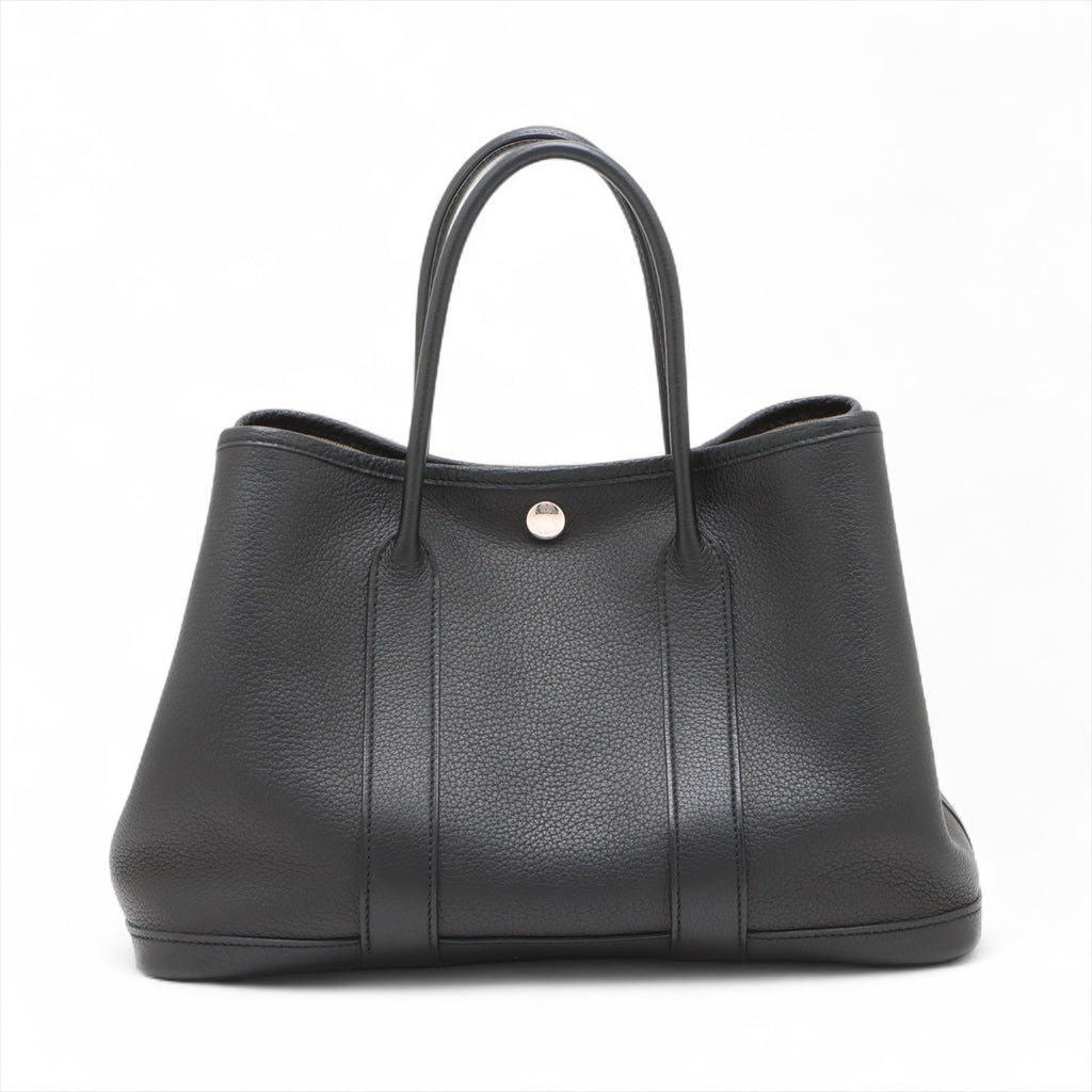 Garden Party 30 Leather Tote Handbag Black