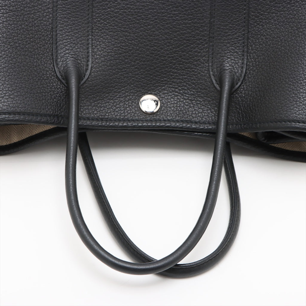 Garden Party 30 Leather Tote Handbag Black