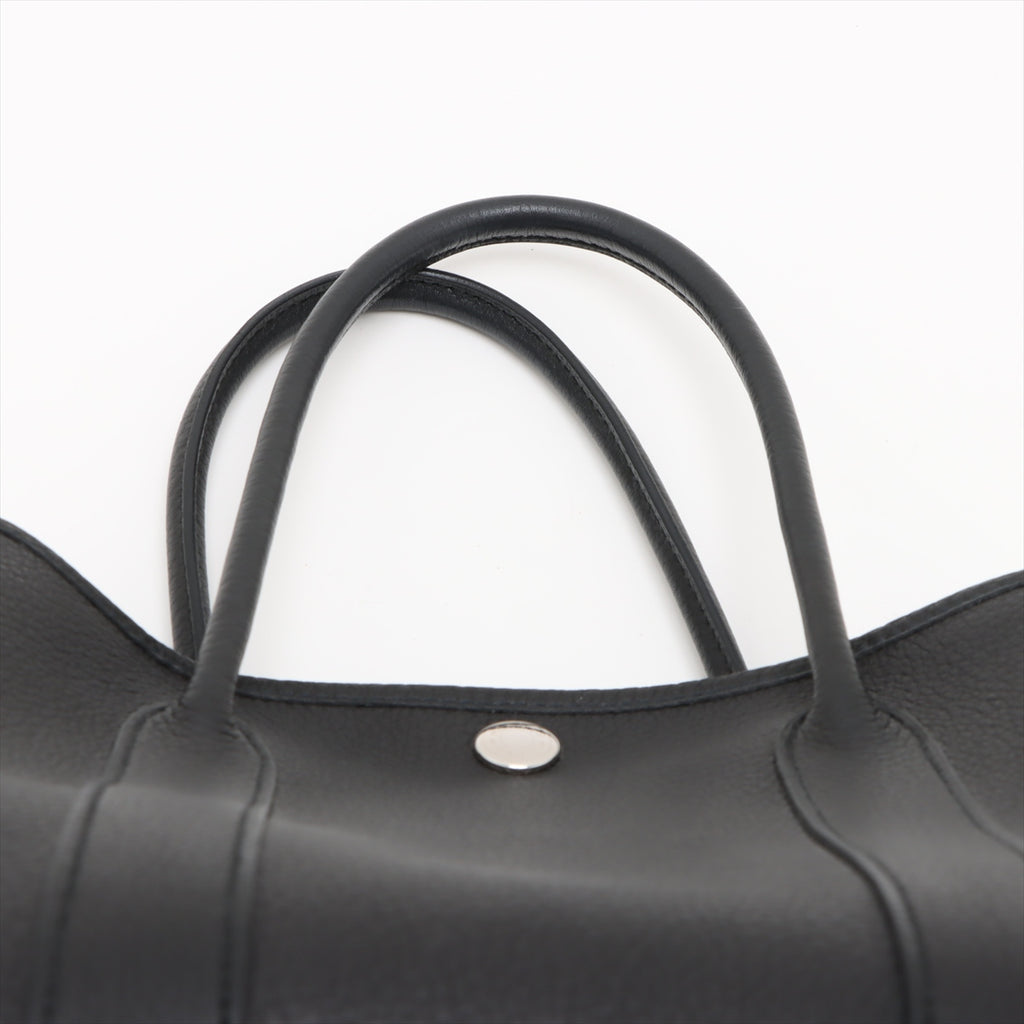 Garden Party 30 Leather Tote Handbag Black