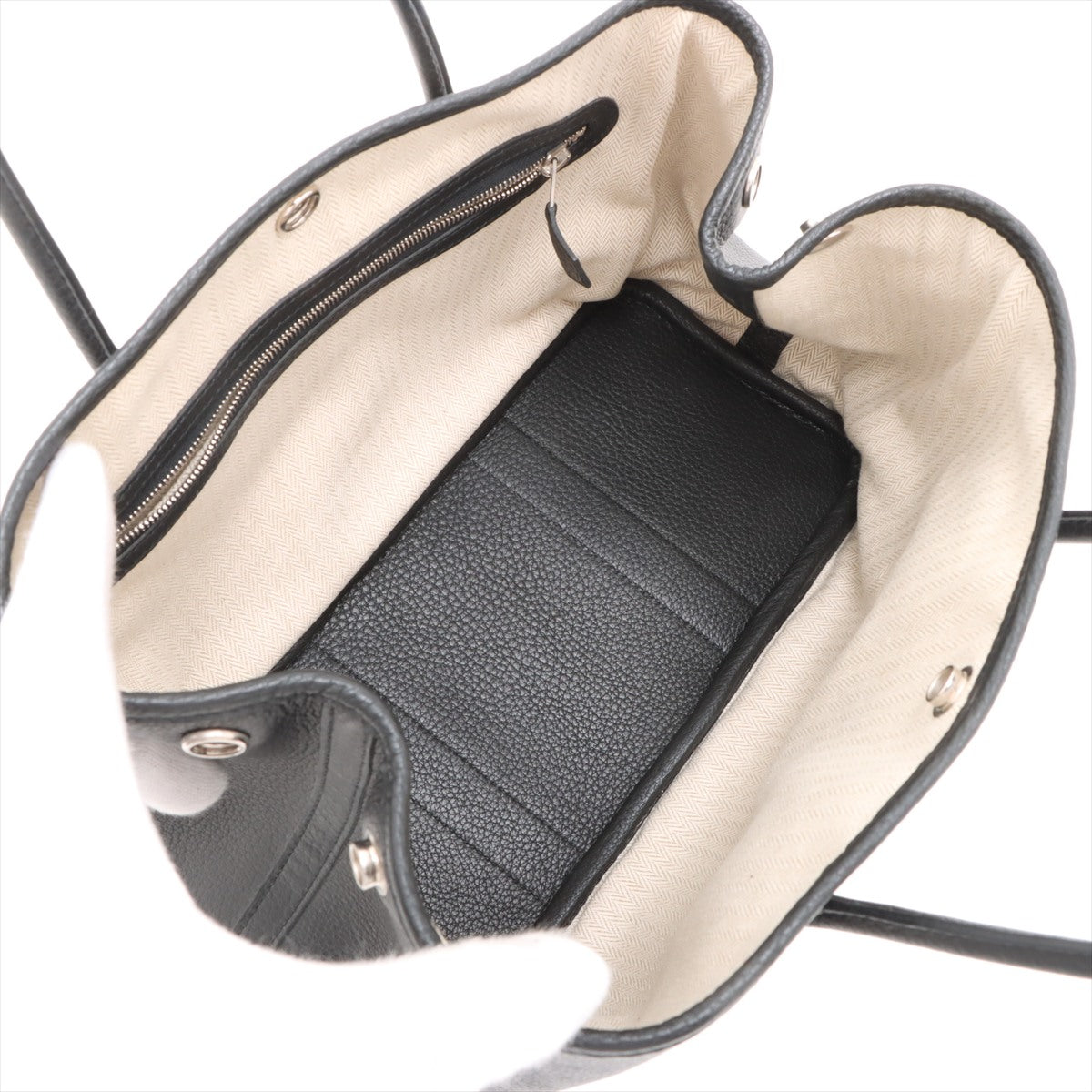 Garden Party 30 Leather Tote Handbag Black