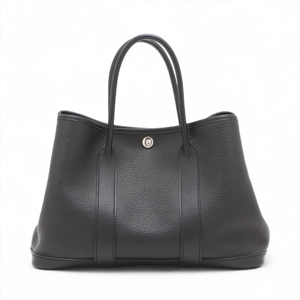 Garden Party 30 Leather Tote Handbag Black
