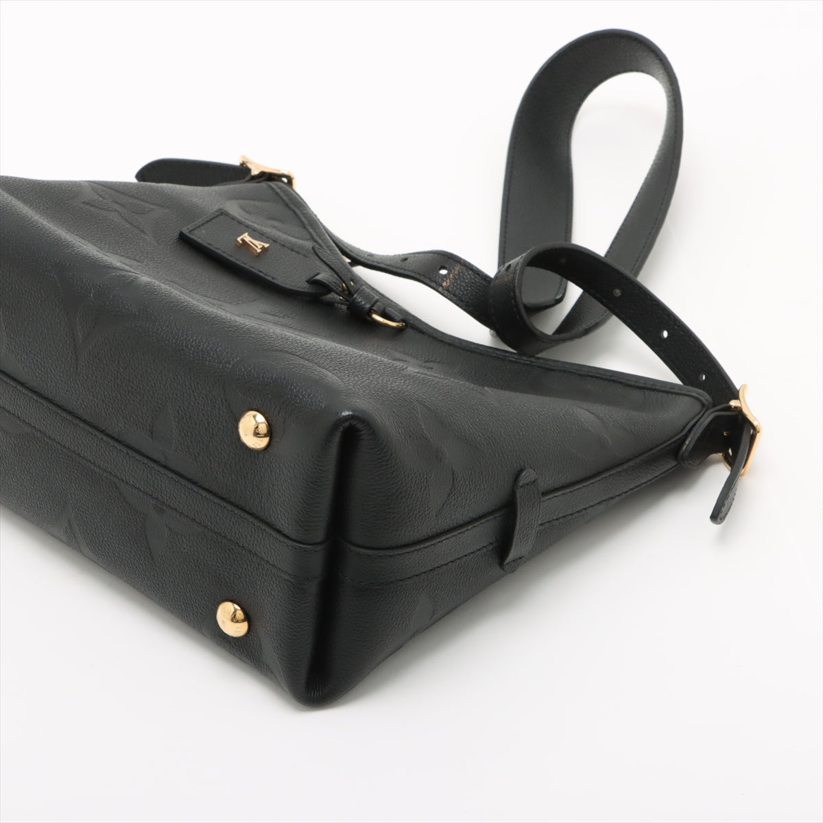CarryAll Kalbleder mit geprägter Struktur Monogram Giant Hobo Schultertasche Schwarz 