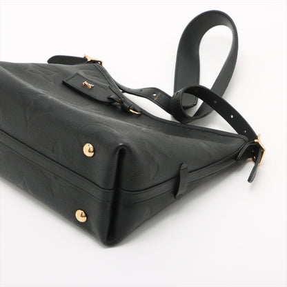 CarryAll Kalbleder mit geprägter Struktur Monogram Giant Hobo Schultertasche Schwarz 