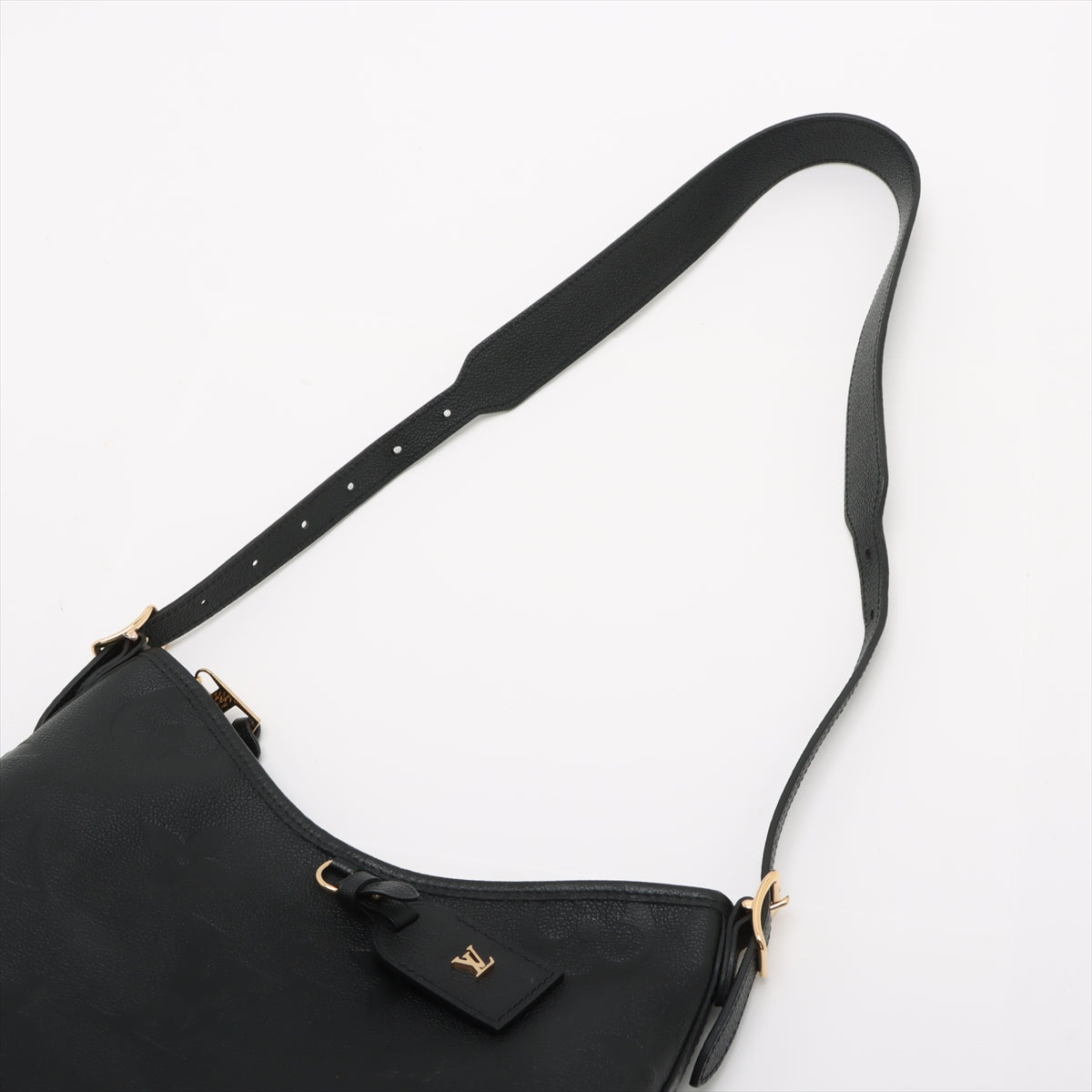 CarryAll Kalbleder mit geprägter Struktur Monogram Giant Hobo Schultertasche Schwarz 
