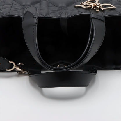 Toujours Medium Calfskin Leather Macrocannage Pouch Tote Handbag Black