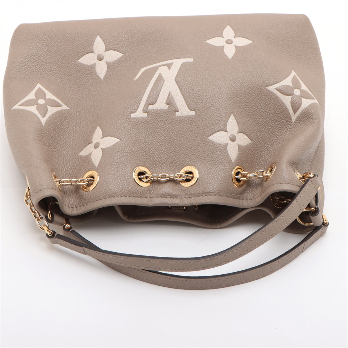 LV Bundle Leather Empreinte Shoulder Bag Handbag Beige