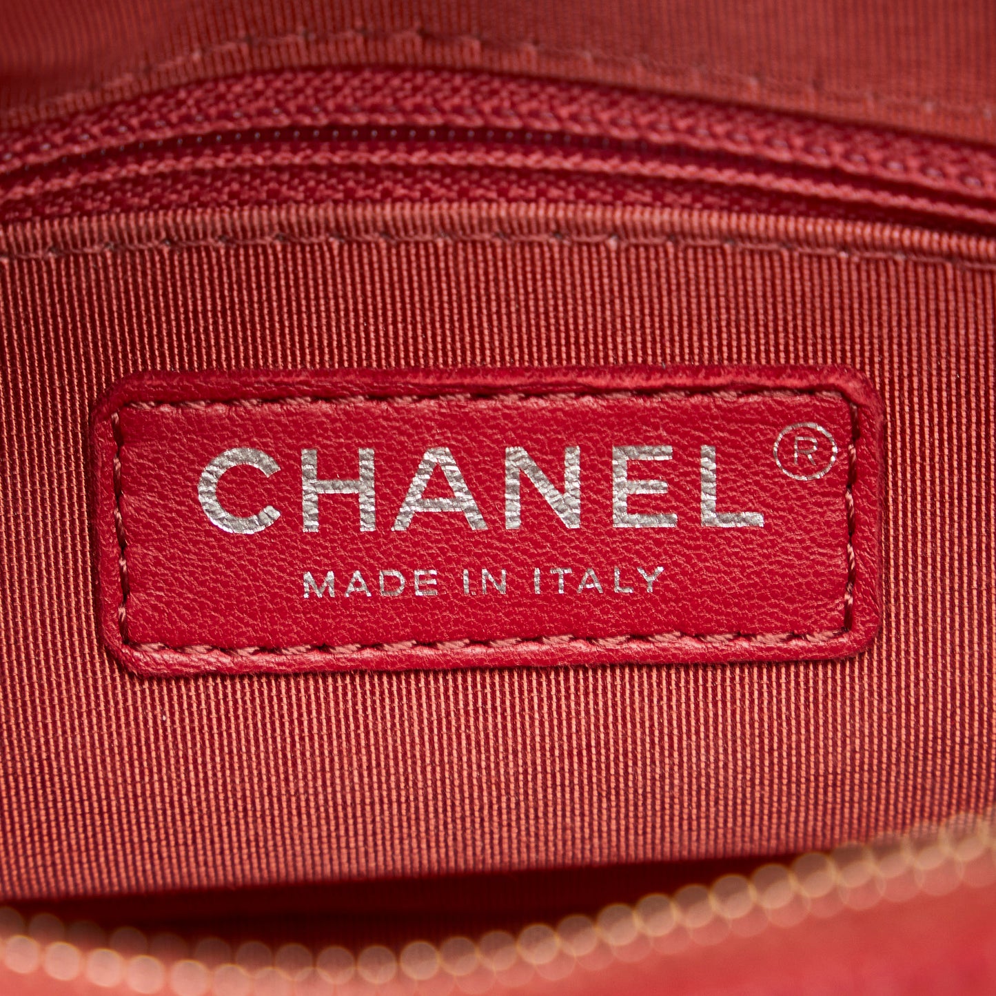 Gabrielle Small Lambskin Leather Chevron Shoulder Bag Orange