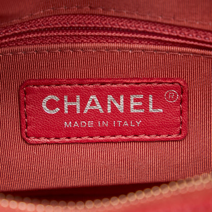 Gabrielle Small Lambskin Leather Chevron Shoulder Bag Orange