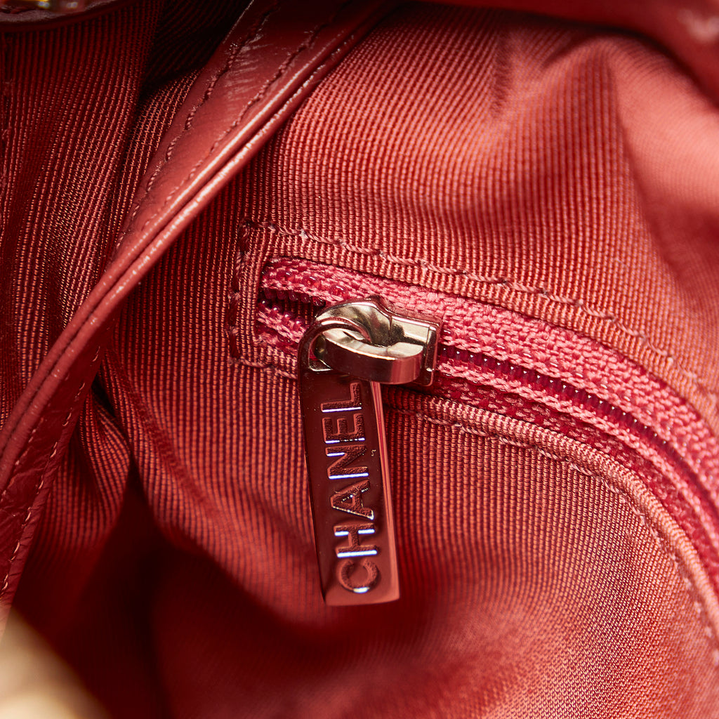 Gabrielle Small Chevron in pelle di agnello Borsa a spalla Arancione 
