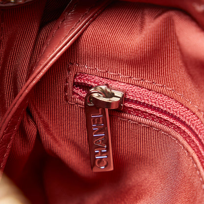 Gabrielle Small Lambskin Leather Chevron Shoulder Bag Orange