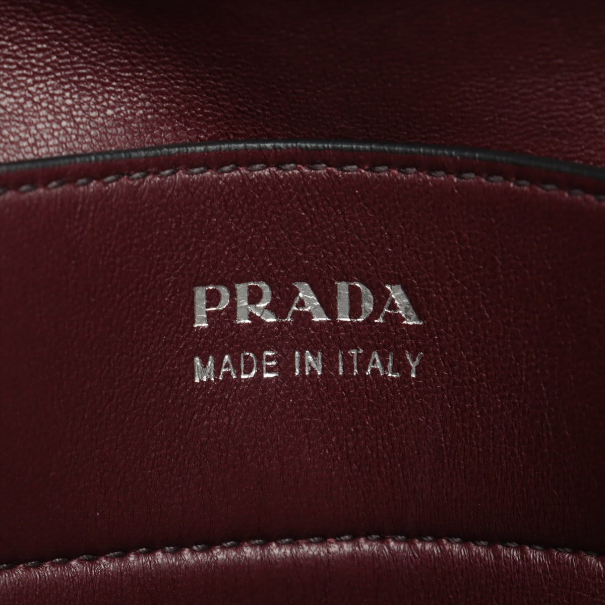 Double Saffiano Leather Tote Handbag Burgundy