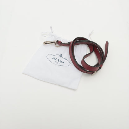Double Saffiano Leather Tote Handbag Burgundy